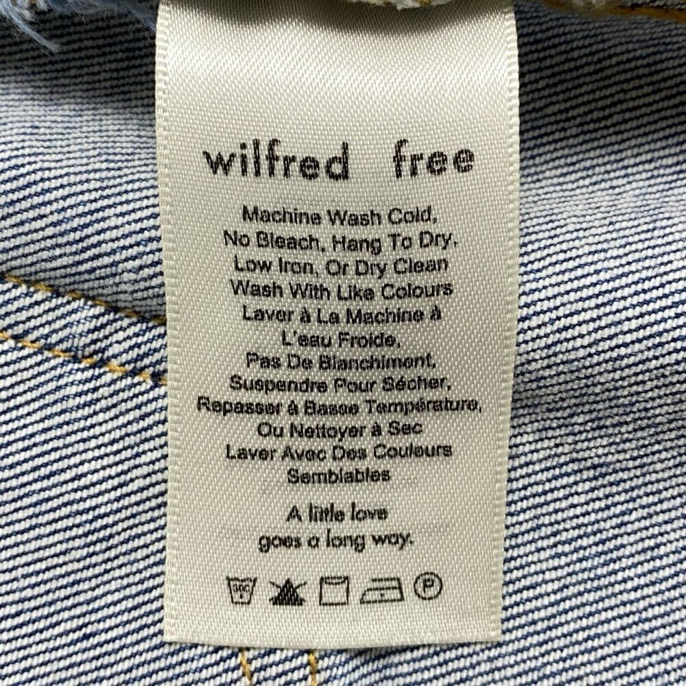 WILFRED FREE Tanit Denim Mini Skirt Frayed Step Hem Size 0 Blue‎ hb-17 - Picture 8 of 9